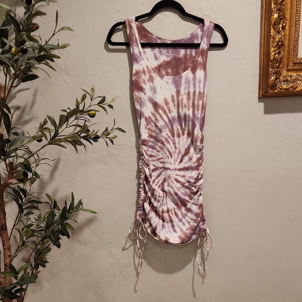 Aeropostale Purple and White Tie-Dye Top